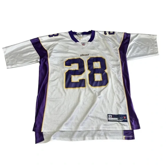 Authentic Reebok Men’s Minnesota Vikings Adrian Peterson #28 jersey white XXL - Picture 1 of 9